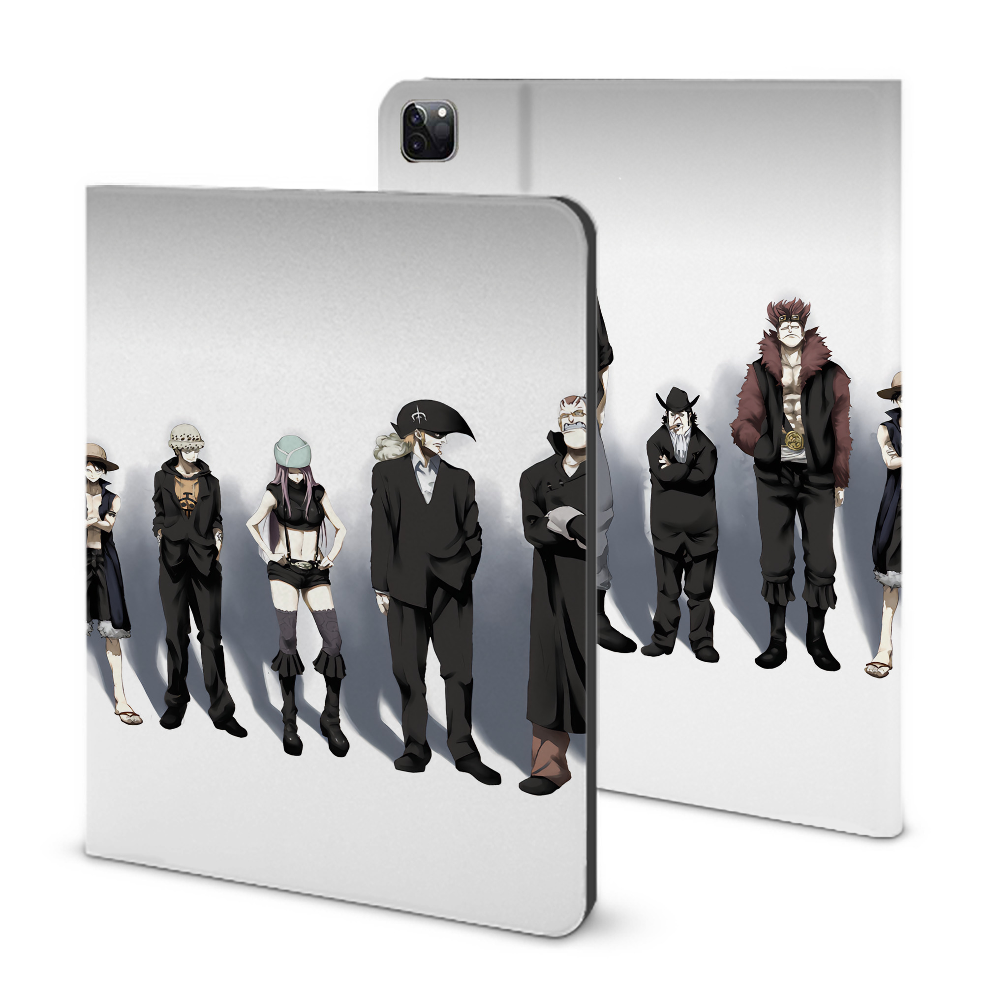 ワンピース ONE PIECE IPad ケース ブック型 PUレザー TPU 耐衝撃 軽量 薄型 ペン収納なし 全面保護 IPad 各モデル対応